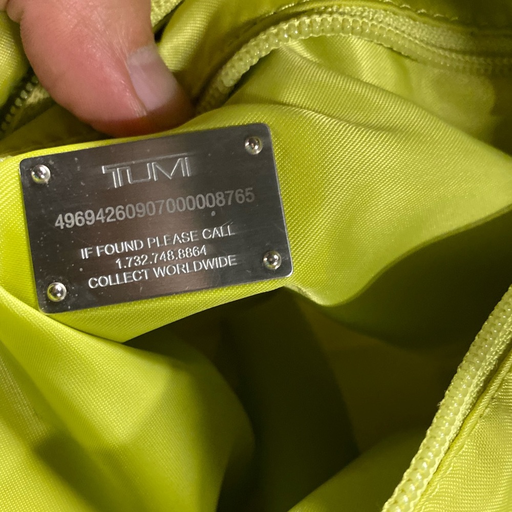 TUMI Python Pattern Nylon Tote - Picture 2 of 7